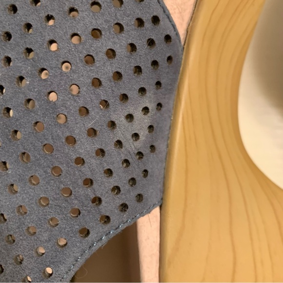 Dansko Blue Wedge Sandals with Cross-Strap Design - Picture 4 of 9